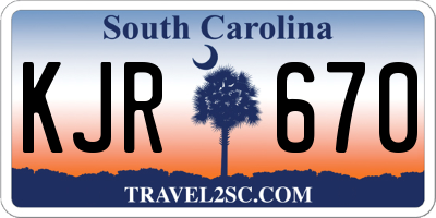 SC license plate KJR670