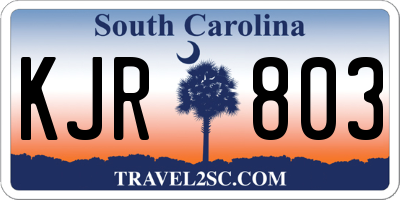 SC license plate KJR803