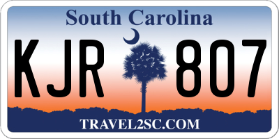 SC license plate KJR807