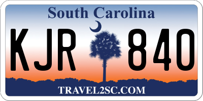 SC license plate KJR840
