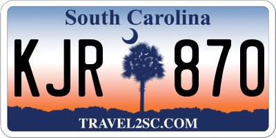 SC license plate KJR870