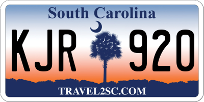 SC license plate KJR920