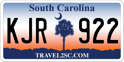 SC license plate KJR922