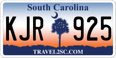 SC license plate KJR925