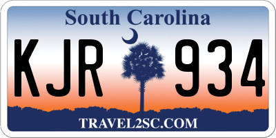 SC license plate KJR934