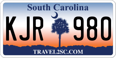 SC license plate KJR980