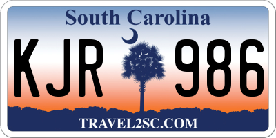 SC license plate KJR986