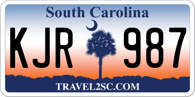 SC license plate KJR987