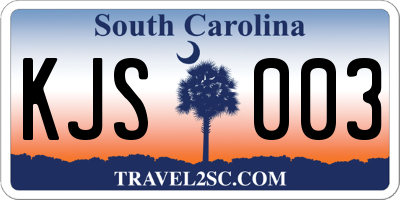 SC license plate KJS003