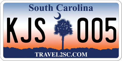 SC license plate KJS005