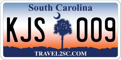 SC license plate KJS009