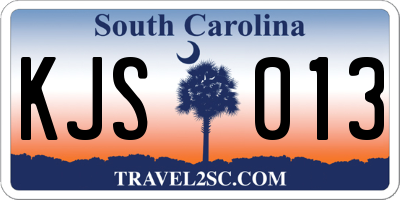 SC license plate KJS013