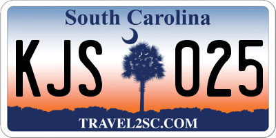 SC license plate KJS025