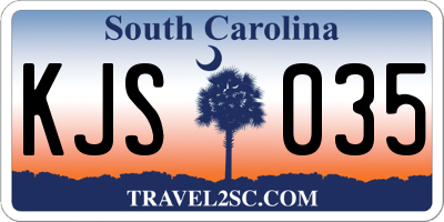SC license plate KJS035