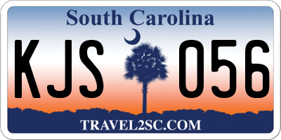 SC license plate KJS056