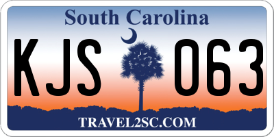 SC license plate KJS063