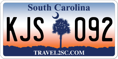 SC license plate KJS092