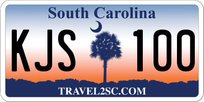 SC license plate KJS100