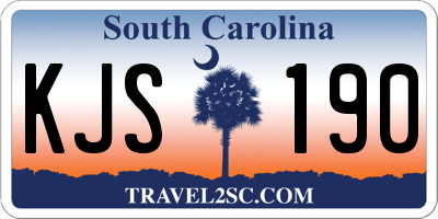 SC license plate KJS190