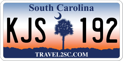 SC license plate KJS192