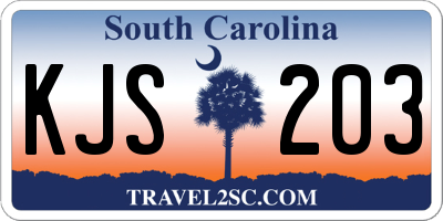 SC license plate KJS203