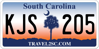 SC license plate KJS205