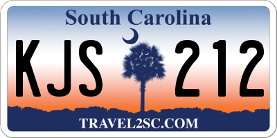 SC license plate KJS212