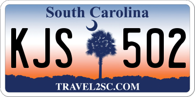 SC license plate KJS502