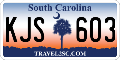 SC license plate KJS603