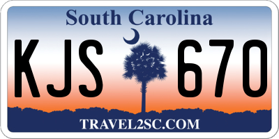 SC license plate KJS670