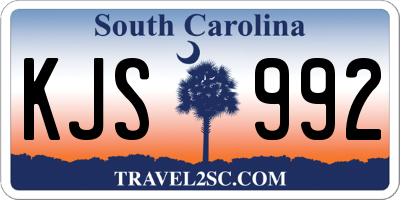 SC license plate KJS992