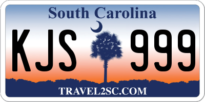 SC license plate KJS999