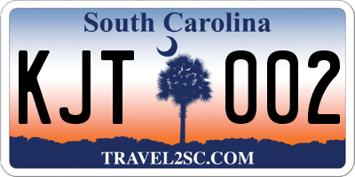 SC license plate KJT002