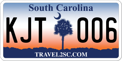 SC license plate KJT006