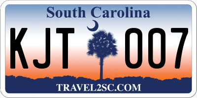 SC license plate KJT007