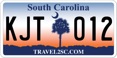 SC license plate KJT012
