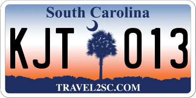 SC license plate KJT013