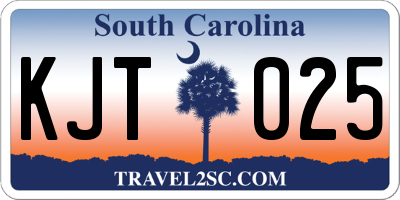 SC license plate KJT025