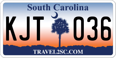 SC license plate KJT036