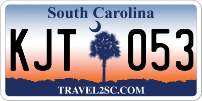SC license plate KJT053