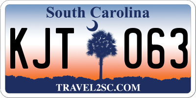 SC license plate KJT063