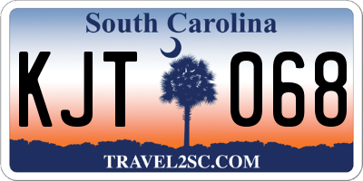 SC license plate KJT068