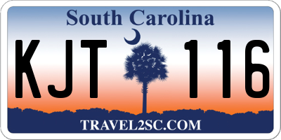 SC license plate KJT116