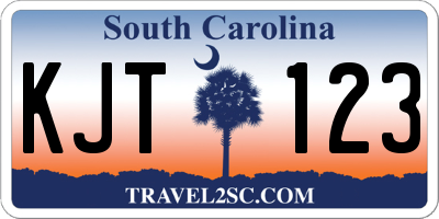 SC license plate KJT123