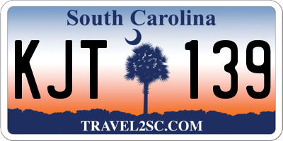 SC license plate KJT139