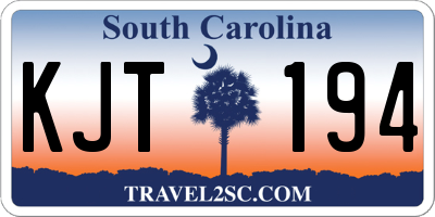 SC license plate KJT194