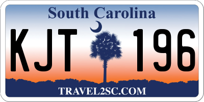 SC license plate KJT196