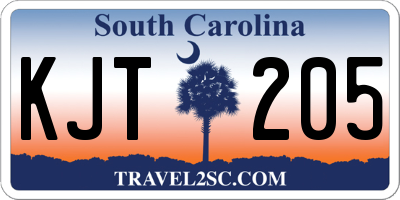SC license plate KJT205