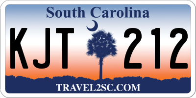 SC license plate KJT212