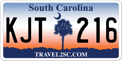 SC license plate KJT216
